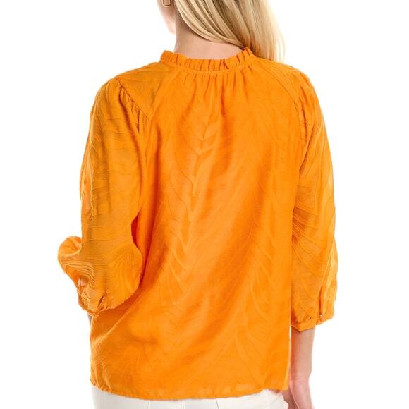 NWT Vince Camuto Split Neck Zebra Print Blouse – Women’s XS, Orange - Picture 2 of 3